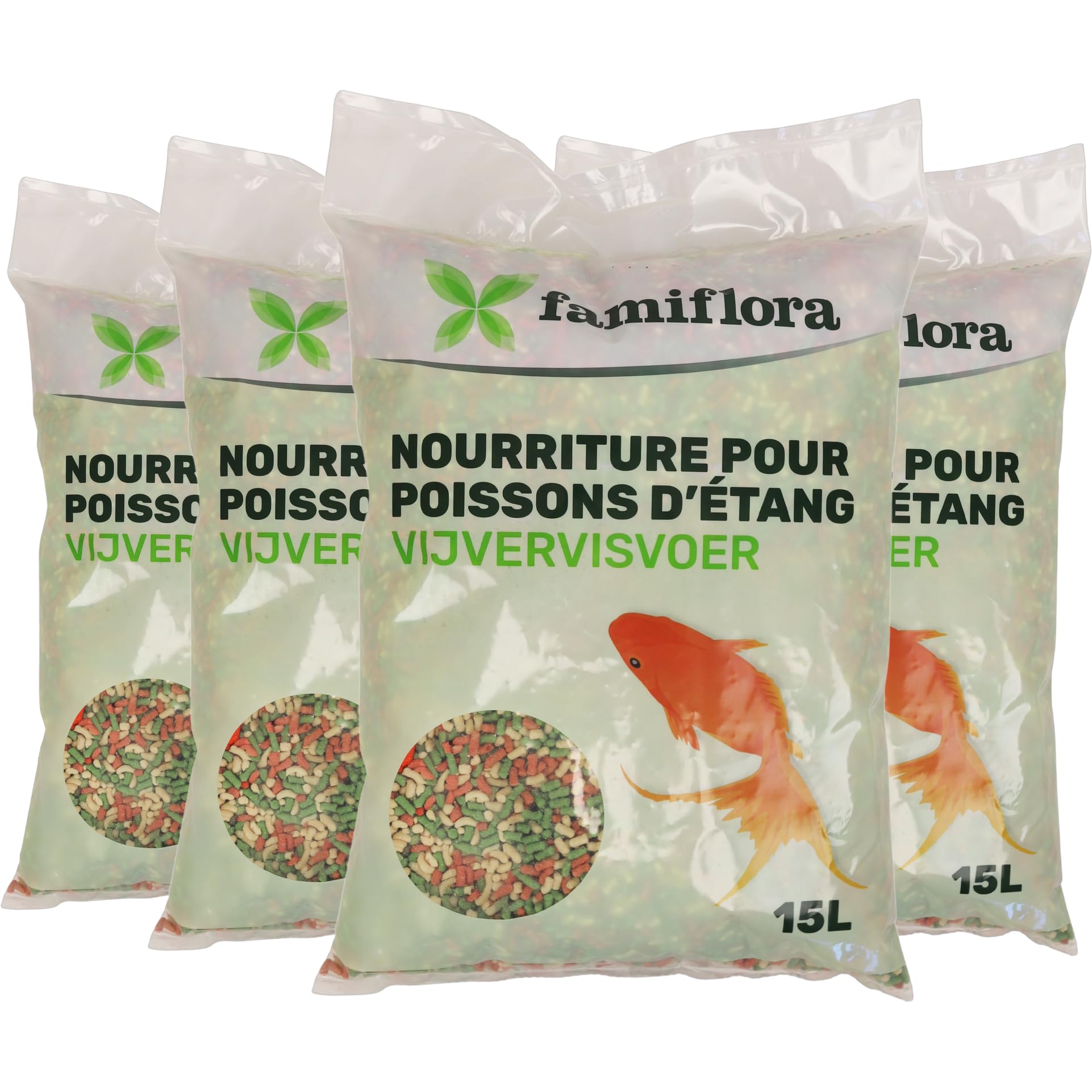 Sticks Mix 4x 15L - Schwimmendes Futter für einfaches Sehen, wie viel Ihre Fische essen und Überfütterung verhindert - Mit Spirulina und Paprika für schöne Farben, die Fische lebendig machen