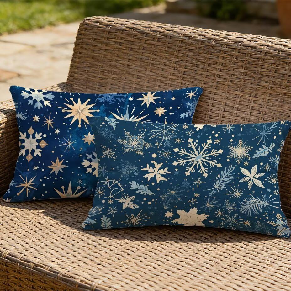 Fundas cojín de jardín para decorar su porche con este juego rectangular azul marino 40x60