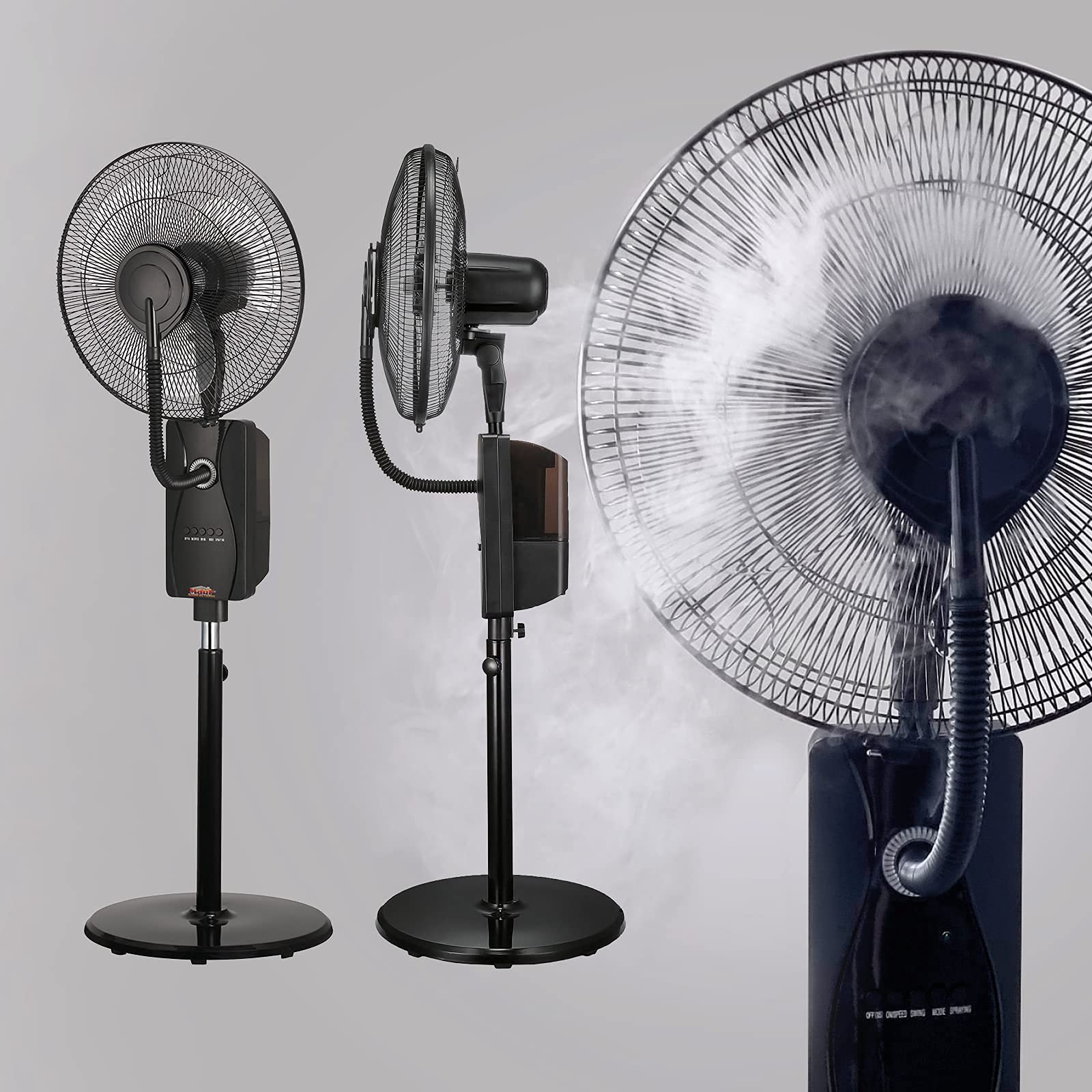 Mauk® Stand/Wasserkühlung Ventilator mit 1,2 Liter Sprühnebel - Kühlfunktion | inkl. Fernbedienung & Überhitzungsschutz | 80 W