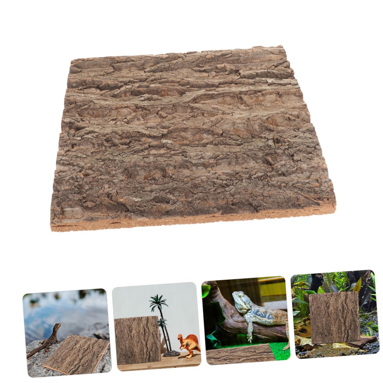 Lot de 2 Panneaux en Écorce de Liège Naturel pour Terrarium et Aquarium, Décor Mural Vert Unique, Installation Facile et Usage Polyvalent pour Poissons et Reptiles