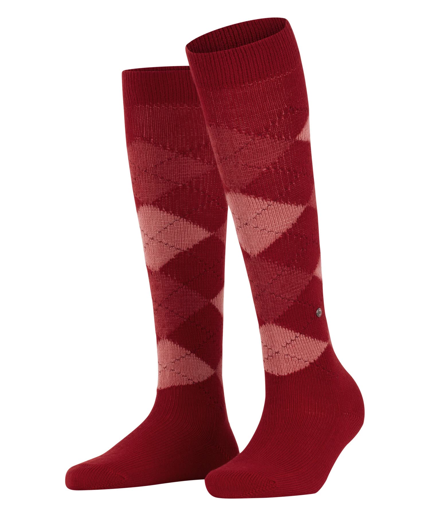Burlington Women's Whitby W Kh Warm Soft Long Patterned 1 Pair Knee-High Socks, Red Vermillion 8226, 3.5-7