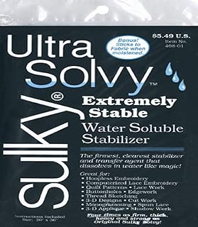 Sulky Ultra Solvy Water Soluble Fabric Stabilizer, 19-1/2 by 36-Inch