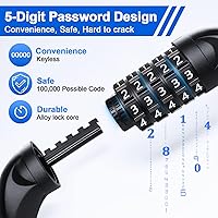 Vista 3 de NDakter Cerradura de cadena para bicicleta, combinación de 5 dígitos, resistente, antirrobo, cerradura de bicicleta de seguridad
