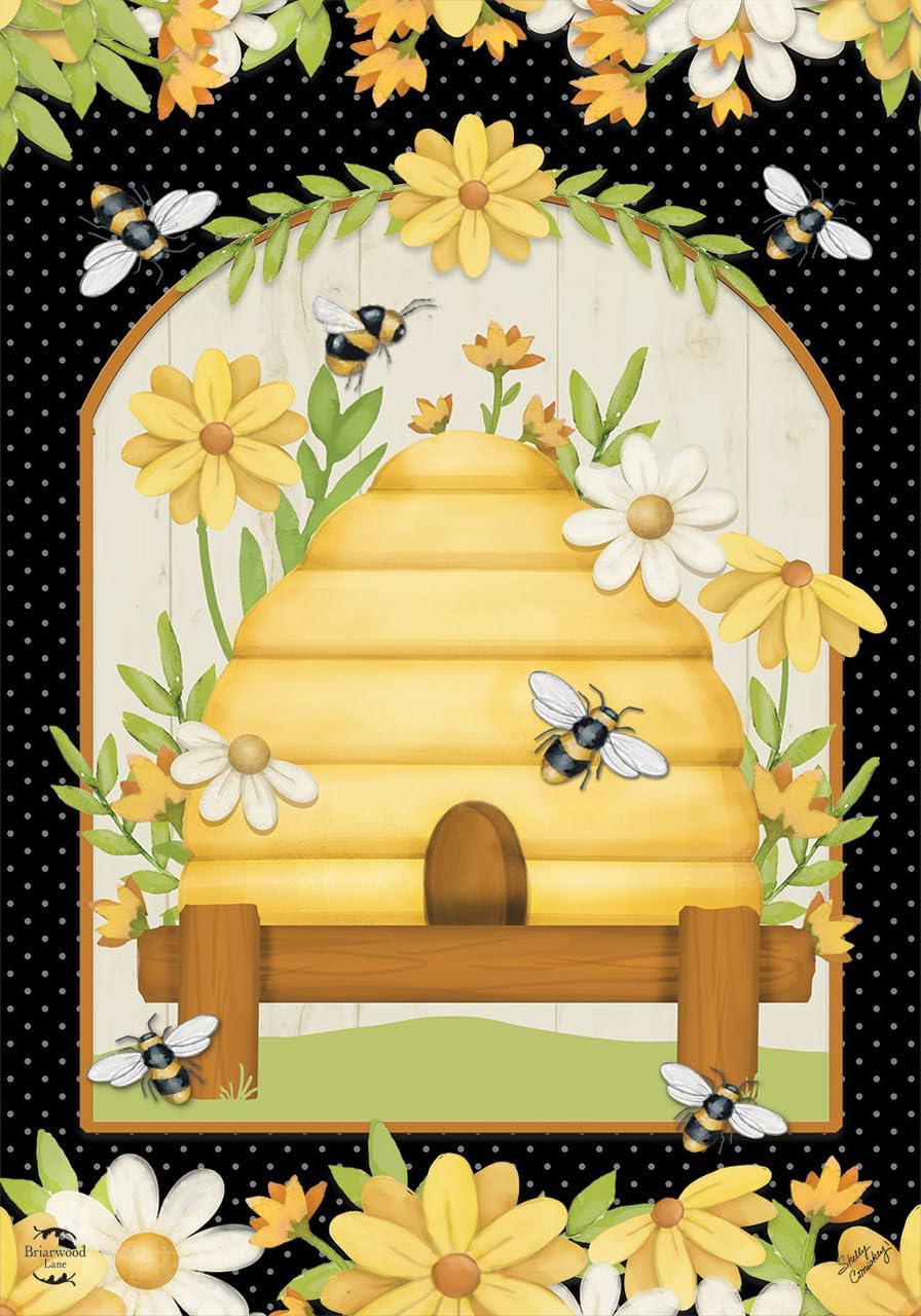 Sculpted Sunflower Summer Burlap House Flag Welcome 28" x 40" Briarwood Lane