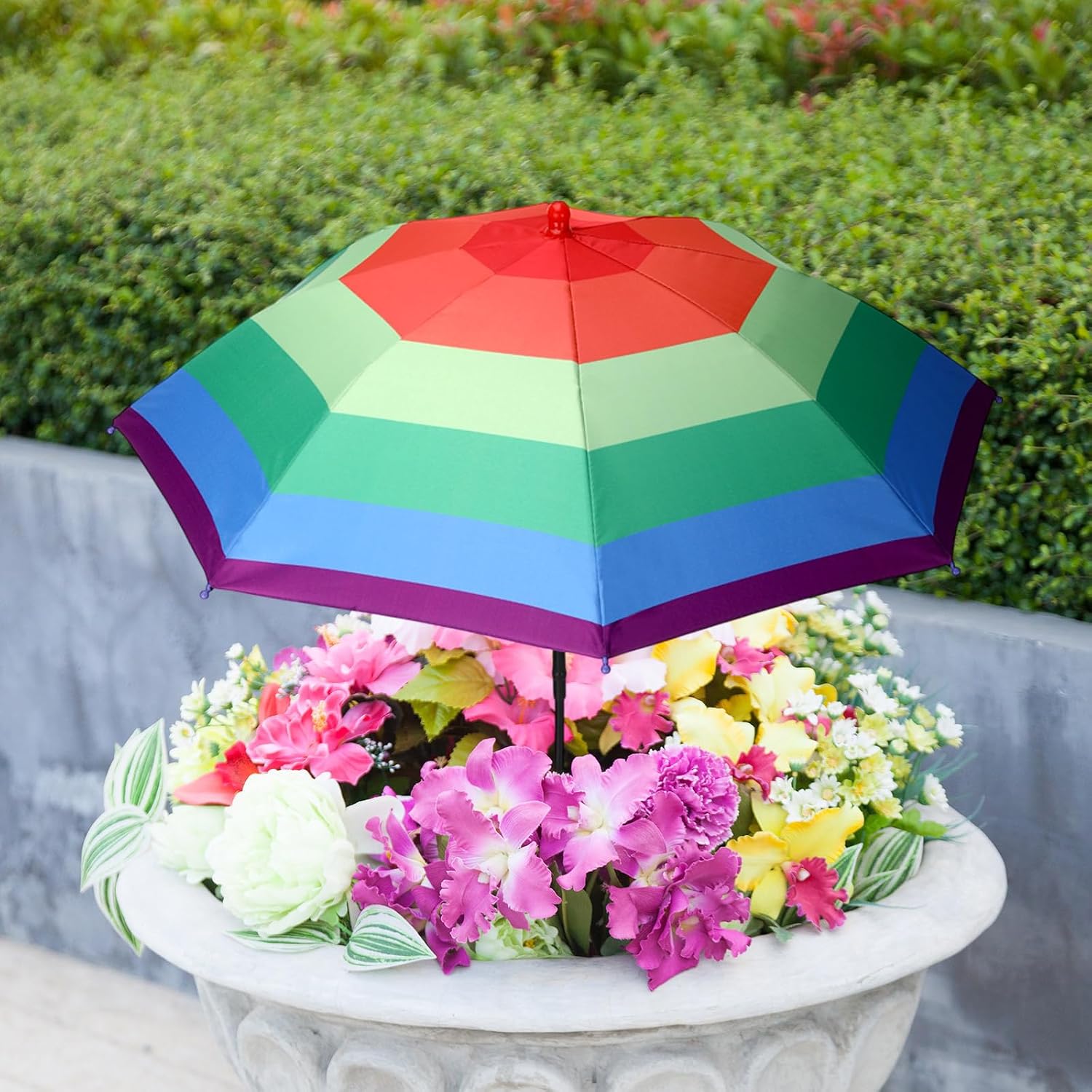 Sanwuta 3 Pack Rainbow Plant Umbrellas for Outdoor Plants 40 Inch Adjustable Tall Colorful Shade Cover, Pride Month Garden Sun Shade for Potted Plants and Garden Beds, Protect Plant from Blazing Sun