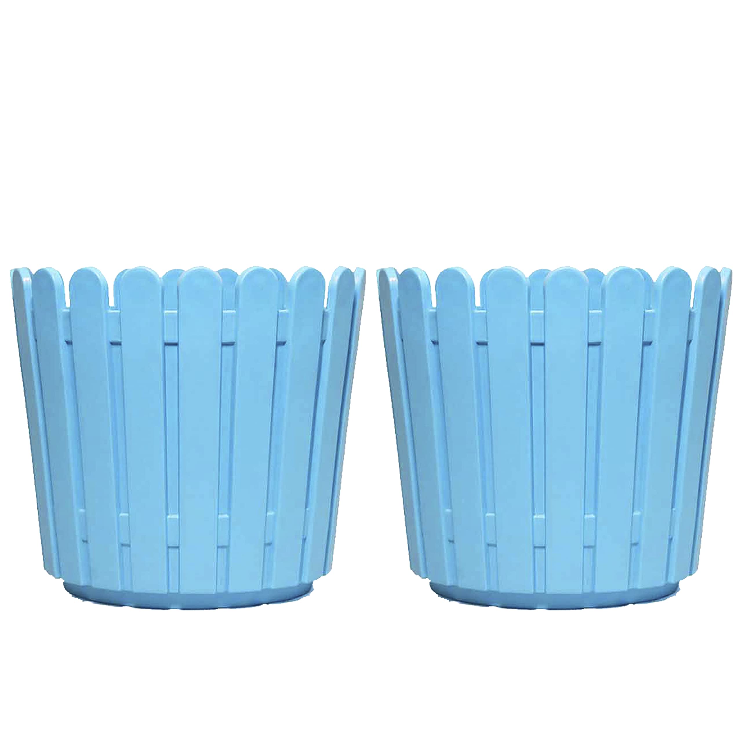 GREENRI Fence 11 Inches (Pack of 2) Heavy Duty Plastic Planters Pots, UV Resistant Flower Pot for Indoor & Outdoor Use, Flawless Planters Pot Set for Home, Living Room, Balcony & Garden Décor (Blue) (B0B22WQWN3) Amazon Price History, Amazon Price Tracker