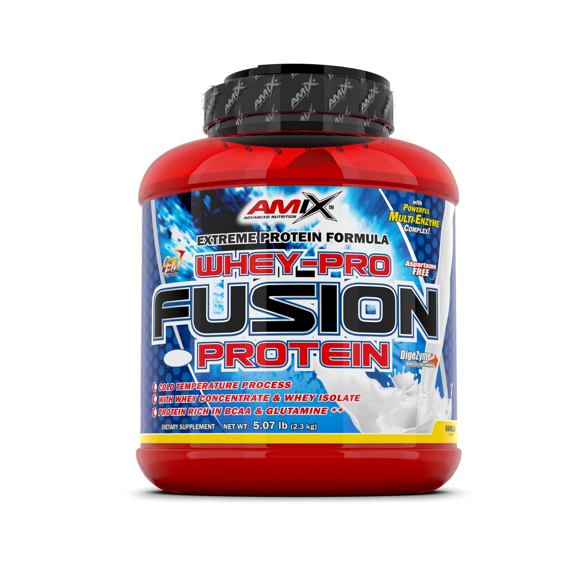 AmixWhey Protein - Pure Fusion - Ultra Filtered Whey Concentrate - Isolate - Contains L-glutamine - Protein for Increasing Muscle Mass - 5.1 Pound