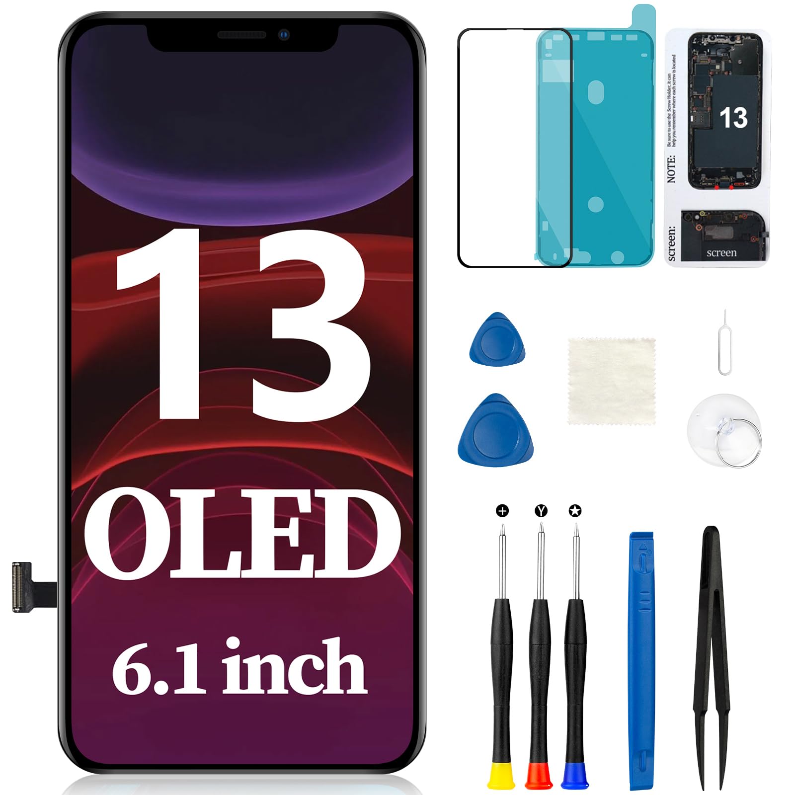 Amazon.com: MrR.OMW for iPhone 13 OLED Screen Replacement Kit [Not