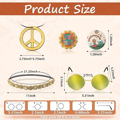 Miniatura 5 de Conjunto de ropa de disfraz hippie de los años 60 y 70 para mujer, disfraz de los años 70, tops para mujer, chaleco hippie con flecos para Halloween