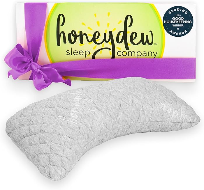 Honeydew Essence Side Pillow- The Ultimate Luxury Neck Pillow- Fully Adjustable Support for Neck Pain Relief- Made in USA- Enhanced, Hypoallergenic Patented Cooling Pillow Fill - Queen (Pack of 1)
