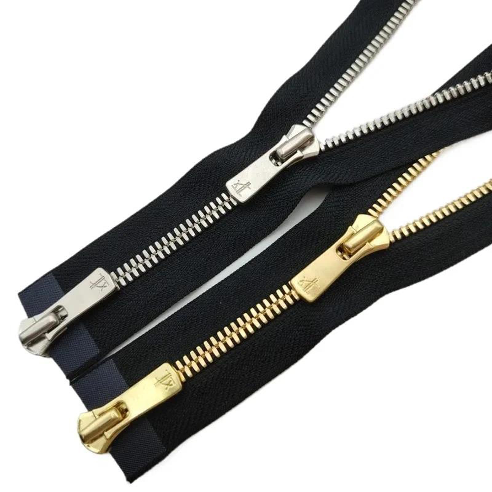 YUEKOPOU Cremallera metálica con cadena de dientes de maíz n.° 5, de 2 vías, for reparación de chaquetas, multicolor, 60-100 cm(Nickel-Free White,75cm)