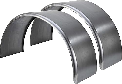 RecPro Guardabarros redondos de acero para remolque, eje único, 36 x 13 x 20 pulgadas, acero de calibre 14 (2 guardabarros, sin aerosol de