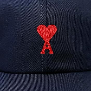 ami ハート刺繍 ベースボールキャップ Ami De Coeur 刺繍キャップ ブラック | AMI PARIS