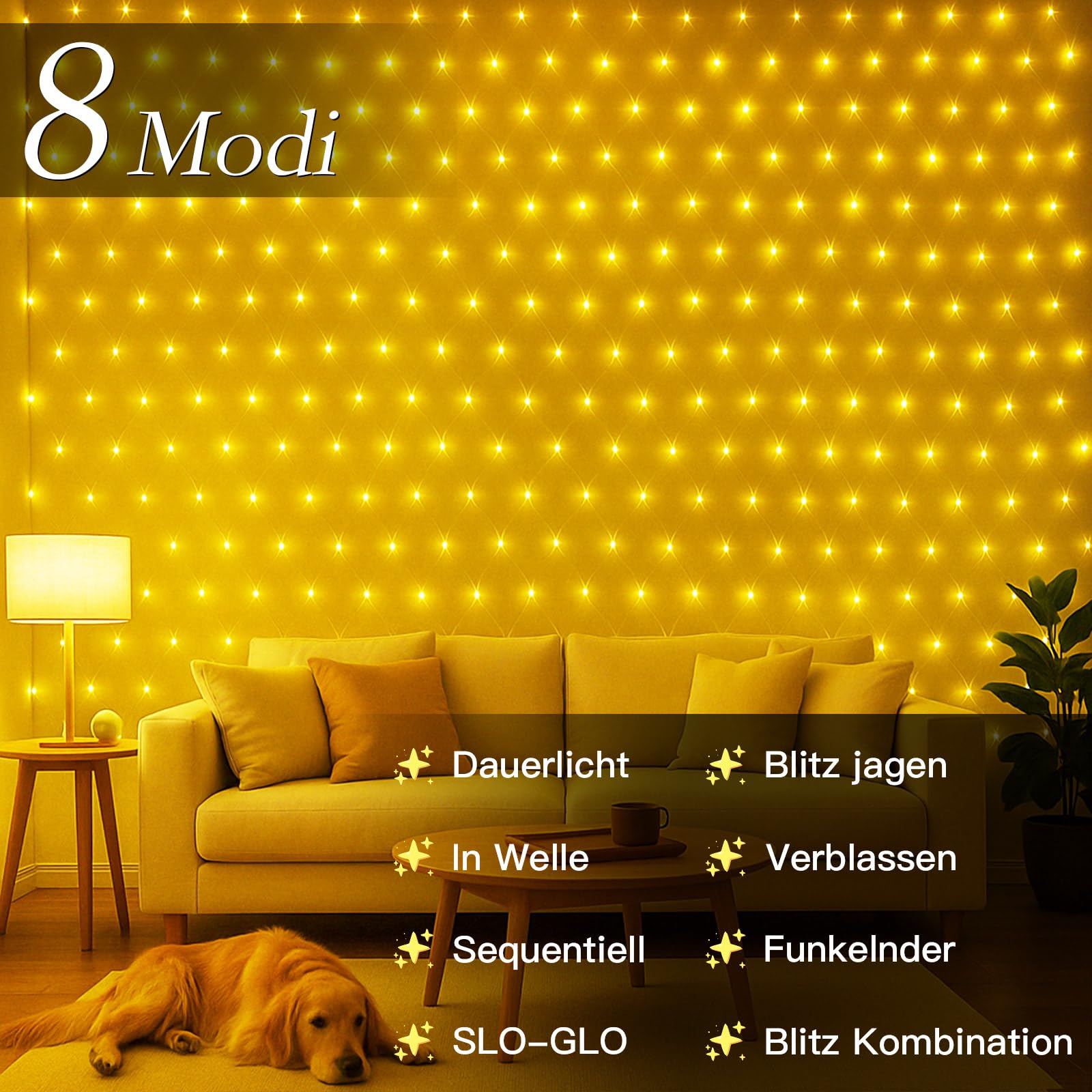 LED Lichternetz Außen + LED Lichterkette Auße, 200 LEDs Lichternetz 3x2m Warmweiß 400 LEDs Lichterkette 40M Warmweiß mit Fernbedienung, Timer 8 Modi, Wasserdicht für Garten Terrasse Weihnachten Party