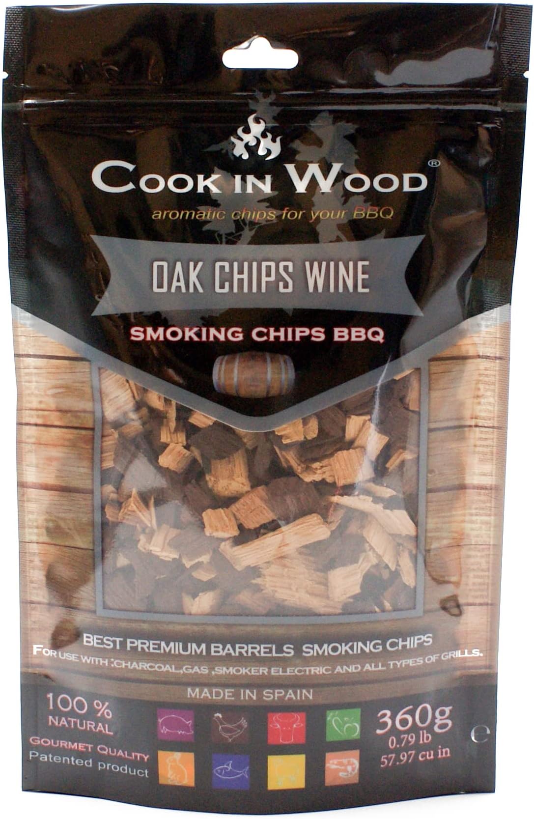 Cook In WoodOak Chips BBQ 360 g Bag