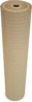Coolaroo 90% UV Block Heavy Duty Sun Protection Fabric - Breathable Outdoor Shade Cover for Pergolas, Patios, Pets, Vehicles, and Play Areas, Tear-Resistant HDPE, 6ftx50ft Roll, Beech