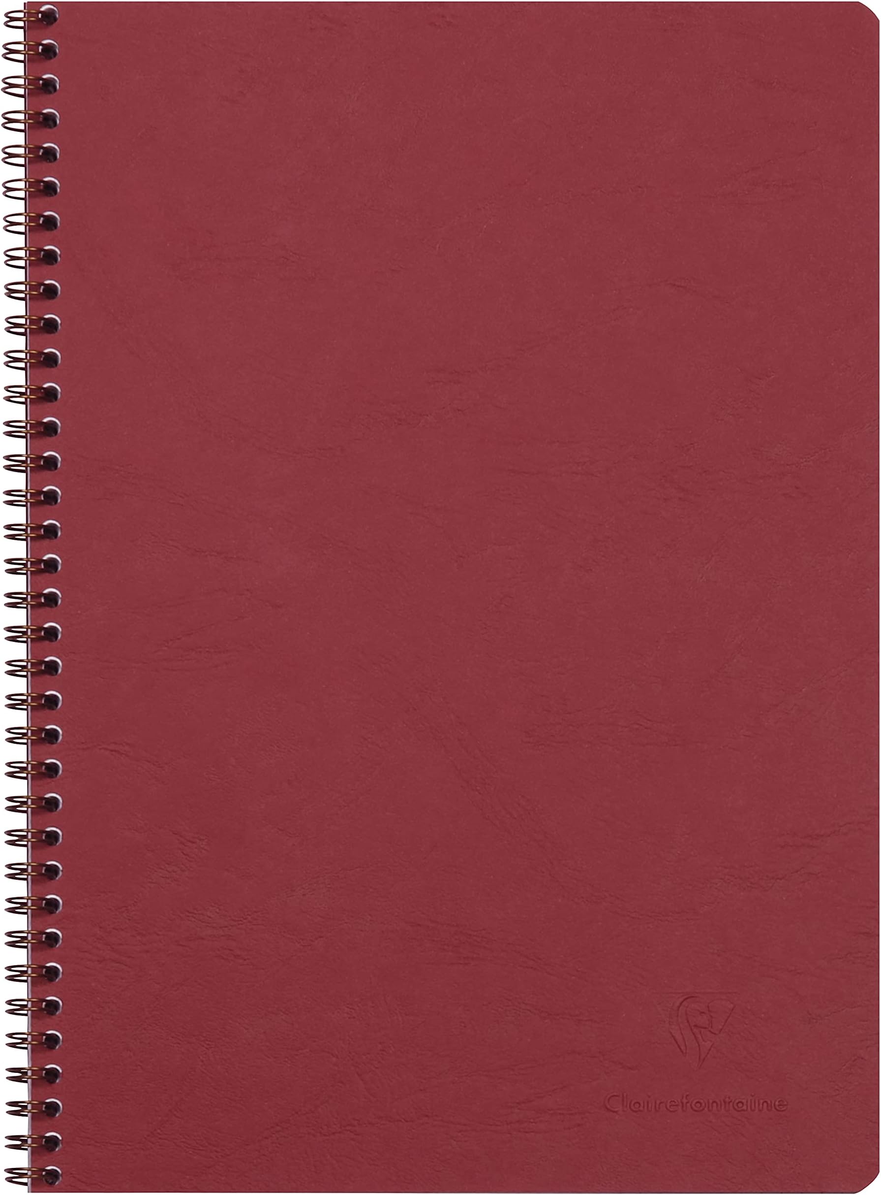 Clairefontaine 781420C Age Bag Collection A Red Spiral Notebook - A4 21x29.7 cm - 100 Small Square Pages - White Paper 90 g - Glossy Card Cover Leather Grain