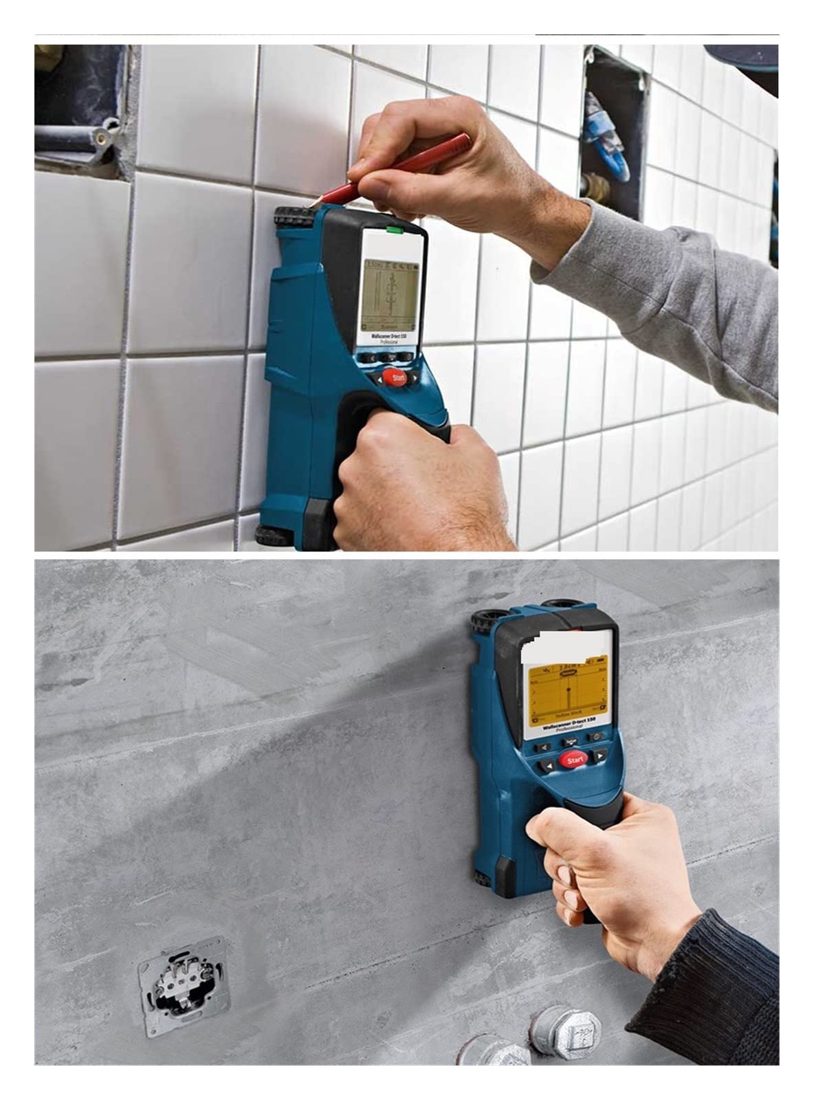 escáner de pared, Detector de pared Alambre Barra de refuerzo Tubería Escáner de metal Instrumento de detección Herramientas Buscador de detección profesional Profundidad herramienta de mejora del hog