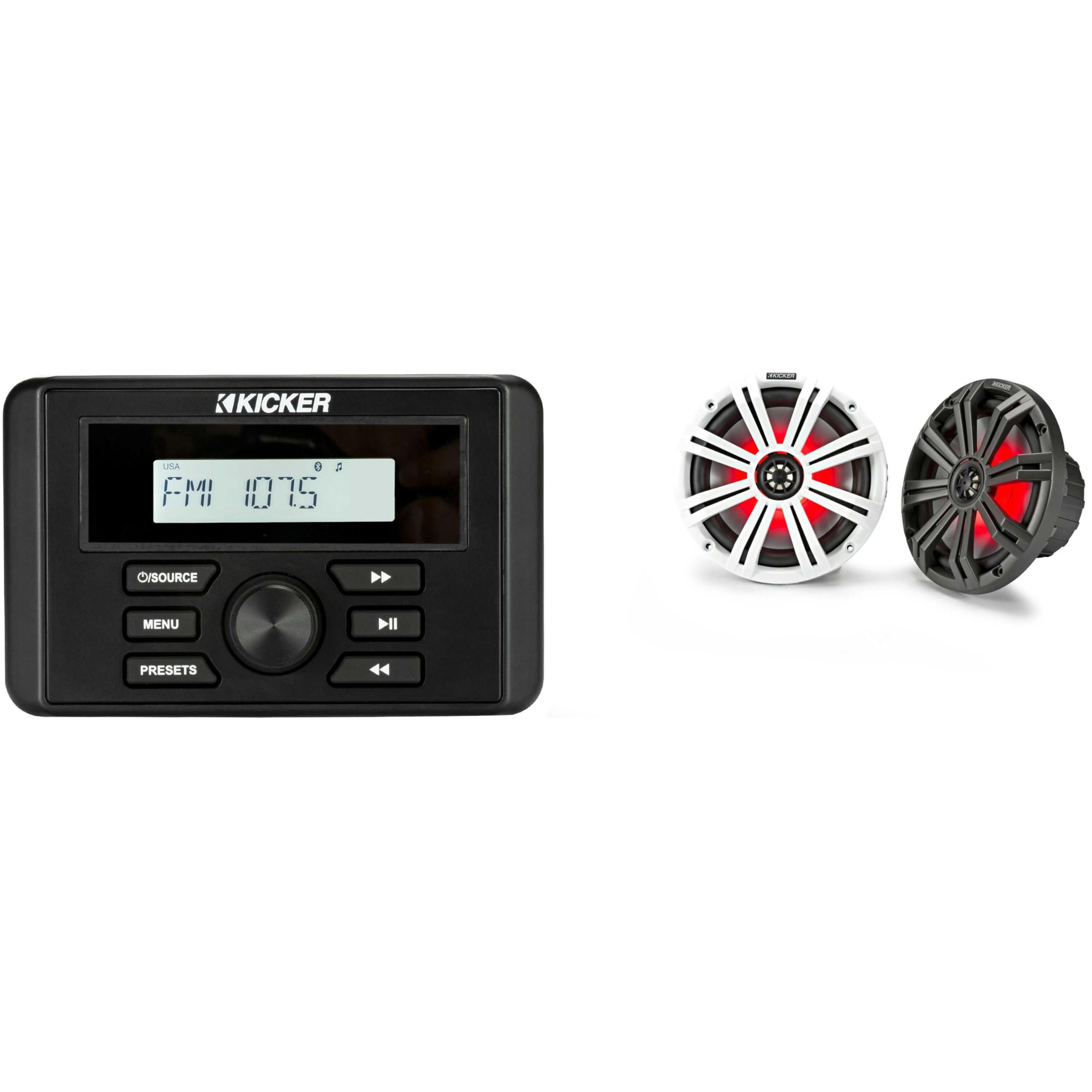Kicker 46KMC3 Marine Gauge-Style Source & 45KM84L 8