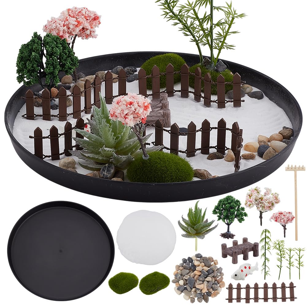 Zen Garden For Desk WEBEEDY Mini Zen Garden Kit - Desktop Sand Garden With  Rake \u0026 Decorations For Office Relaxation DIY Zen Garden, image size:1001x1001