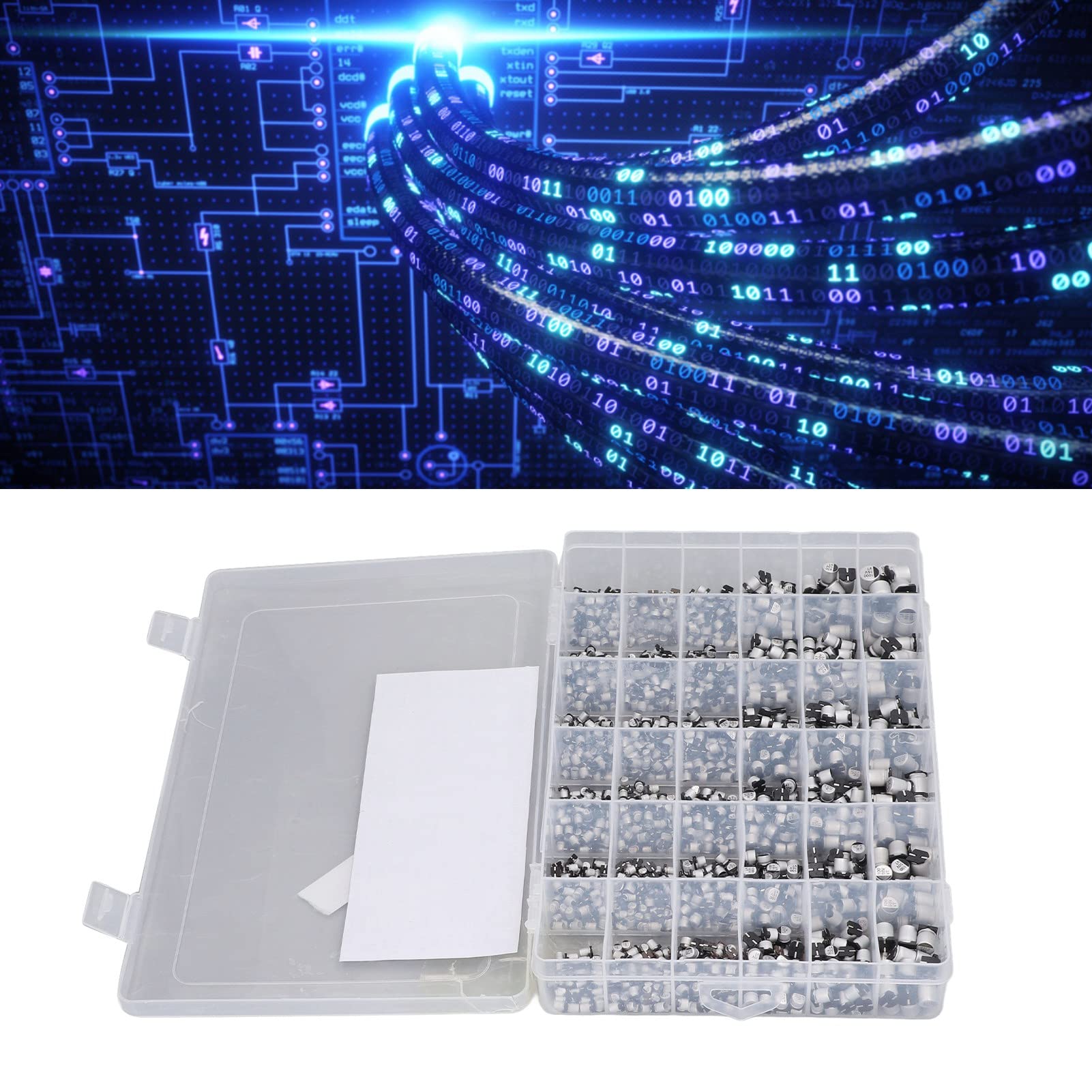 Condensador electrolítico Smd de 1520 piezas, condensador de 36 valores, juego de condensadores surtidos de aluminio de 1Uf a 1000Uf para red automotriz