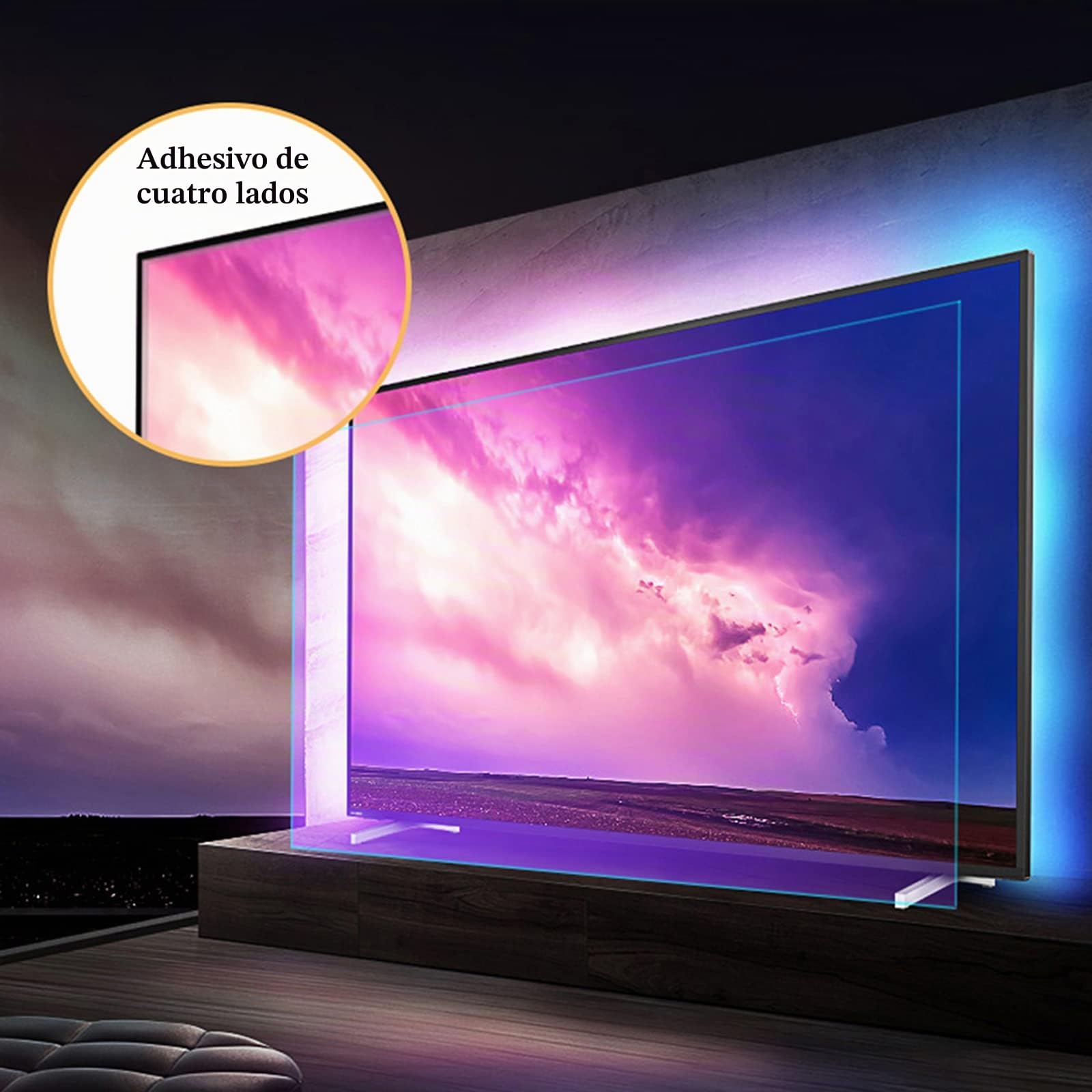 Protector De Pantalla para TV PelíCula Antirreflejo Y AntiarañAzos De 75 A 85 Pulgadas Alivia La Fatiga Ocular Y Reduce El Reflejo para LCD Led OLED,77inch 1722x993mm