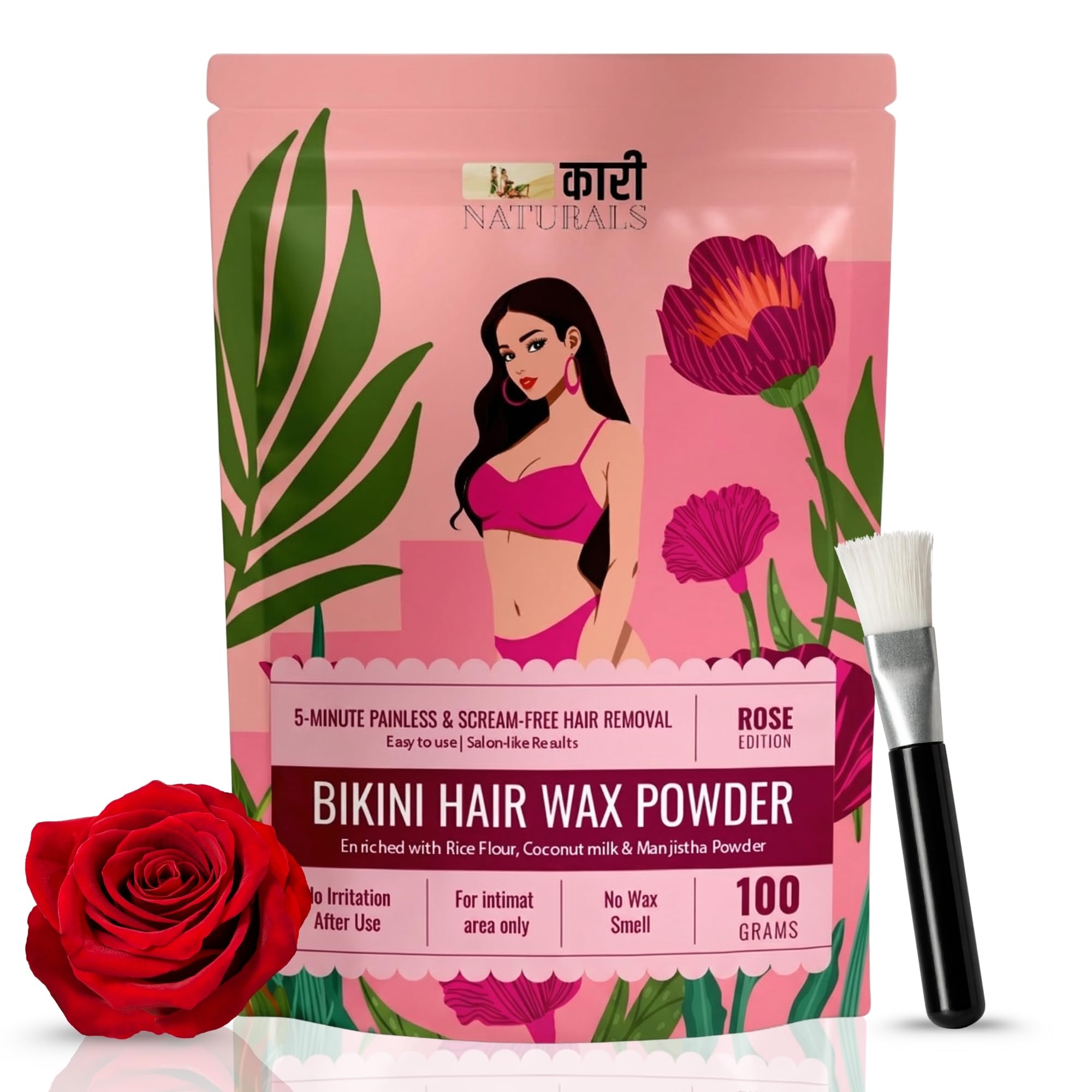 Bikini Waxing Powder (100 Gms) | Intimate Area Hair Removal in 8 Minutes | No Wax Smell & Barium Sulphide | Painless & Gentle on Sensitive Skin | Private Parts Rose Hair Removal Powder-image-26