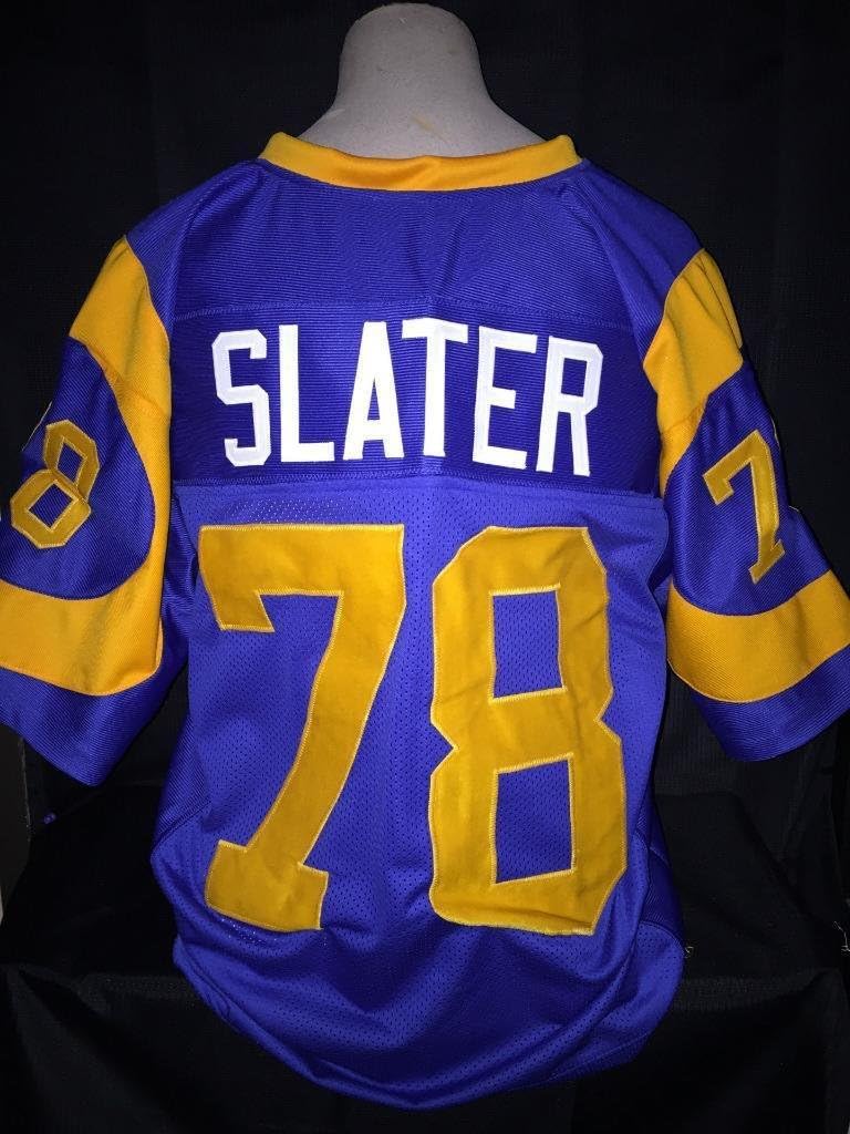 Jackie Slater unsigned custom sewn jersey Blue Men's size adult x-large