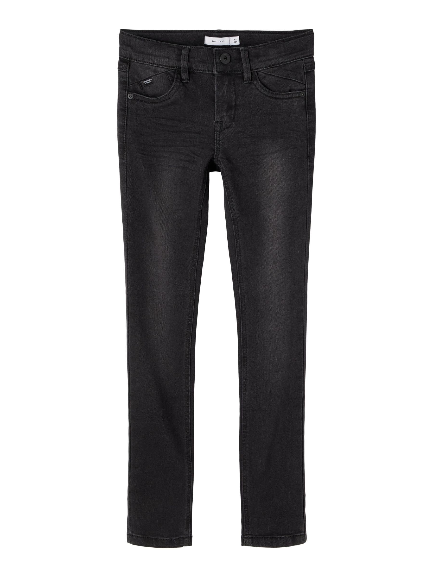 NAME IT Boy's Nkmpete Skinny Jeans 2012-On Noos, Black Denim, 14 Years