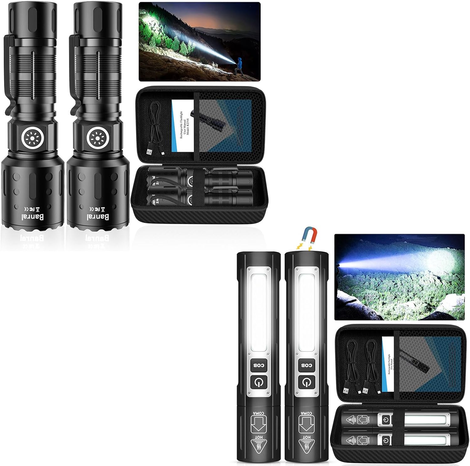 K2316 LED Flashlight Bundle with K2309C Magnetic Flashlight