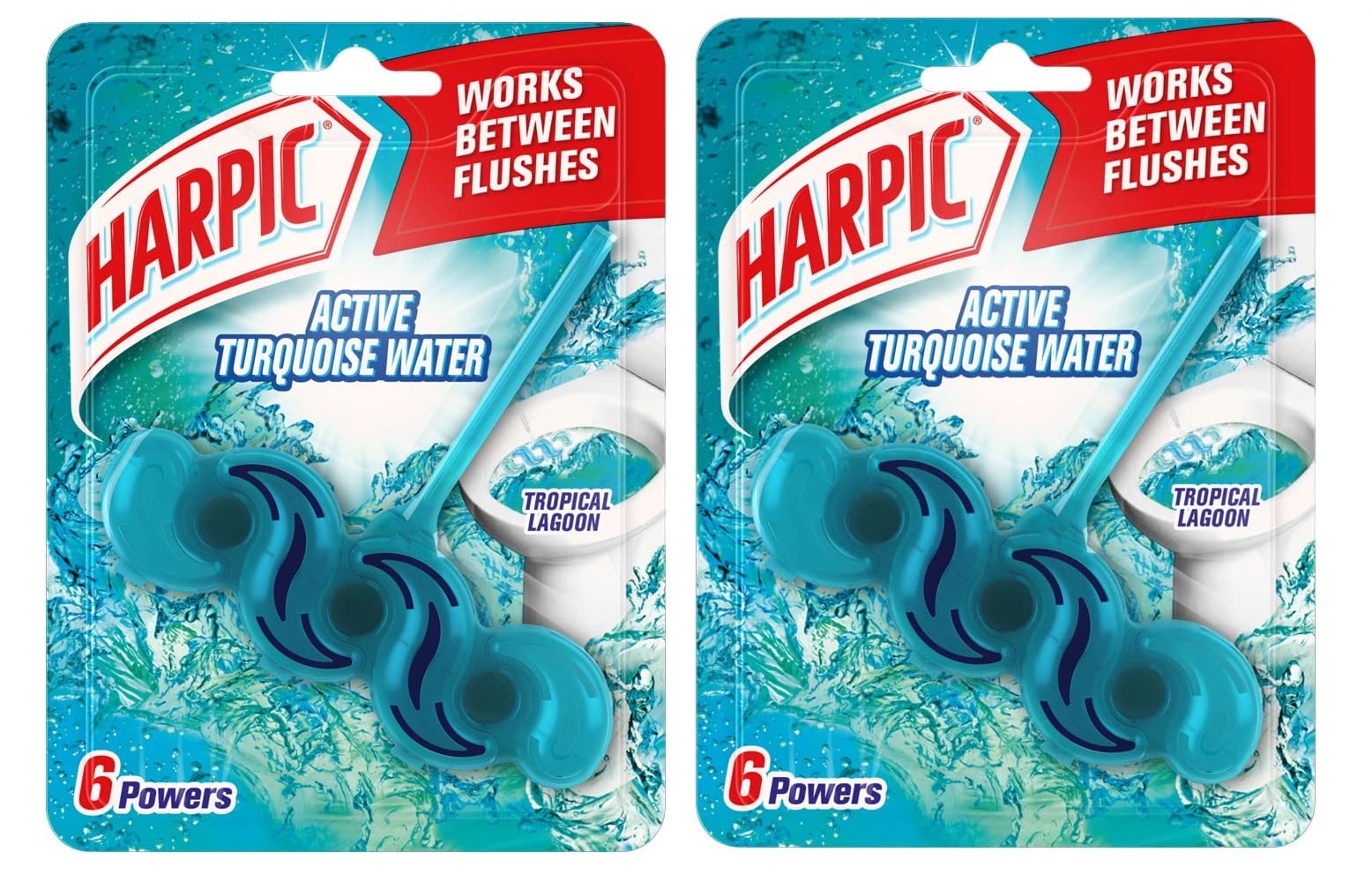 Harpic Toilet Blocks Tropical Logoon, 35g Pack of 2