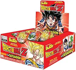 Chiclete Dragon Ball Z Tutti-Frutti com Tatuagem, Buzzy, 360g