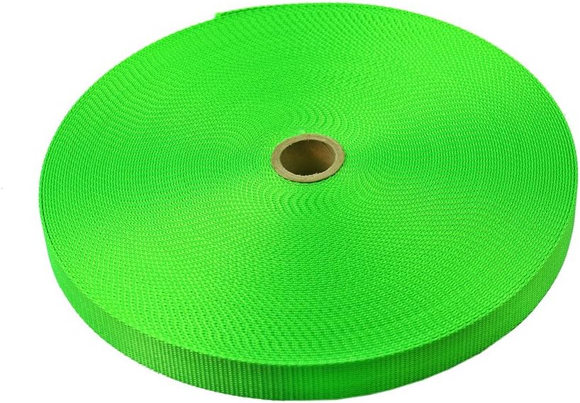 25 Yards - 1" Neon Green Heavy Nylon Webbing