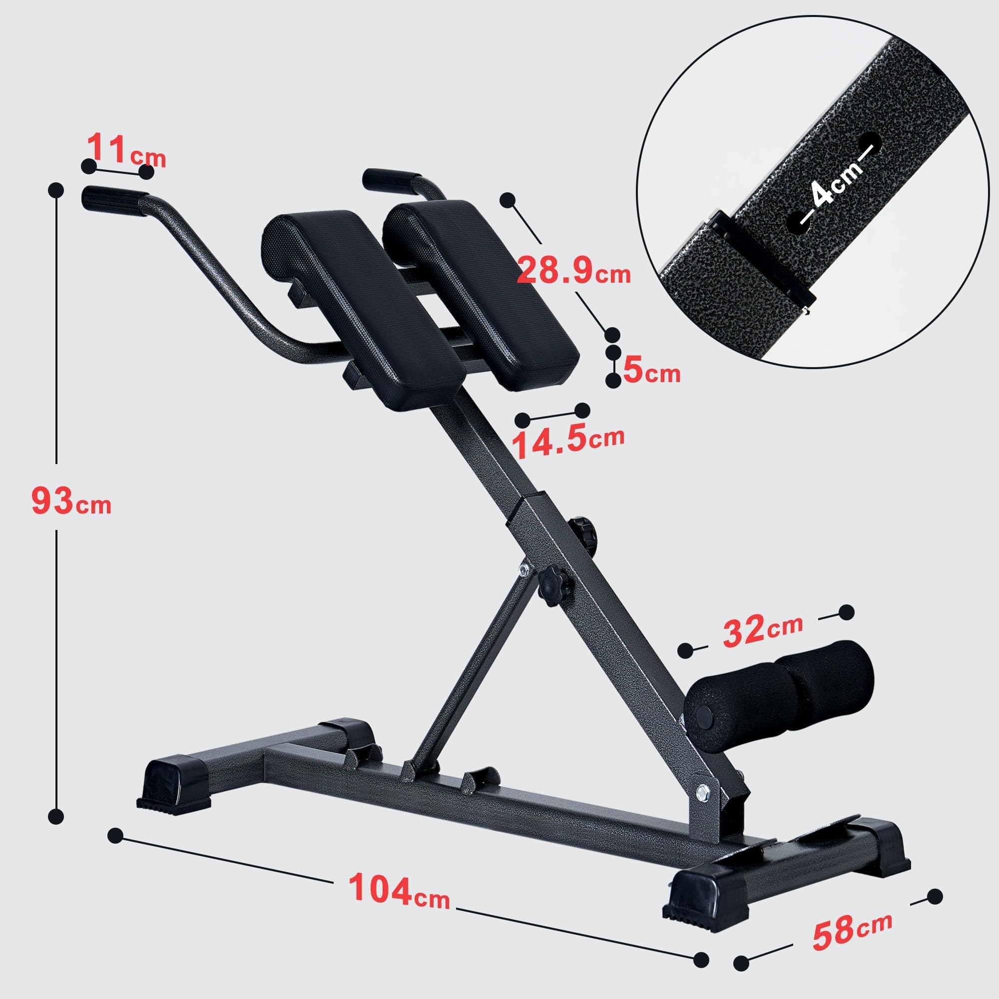 SogesHome Hantelbank Roman Chair Rückentrainer Klappbar Multifunktion Training Fitness Bank Bauchtrainer Hantelbänke Fitness Krafttraining Verstellhöhe