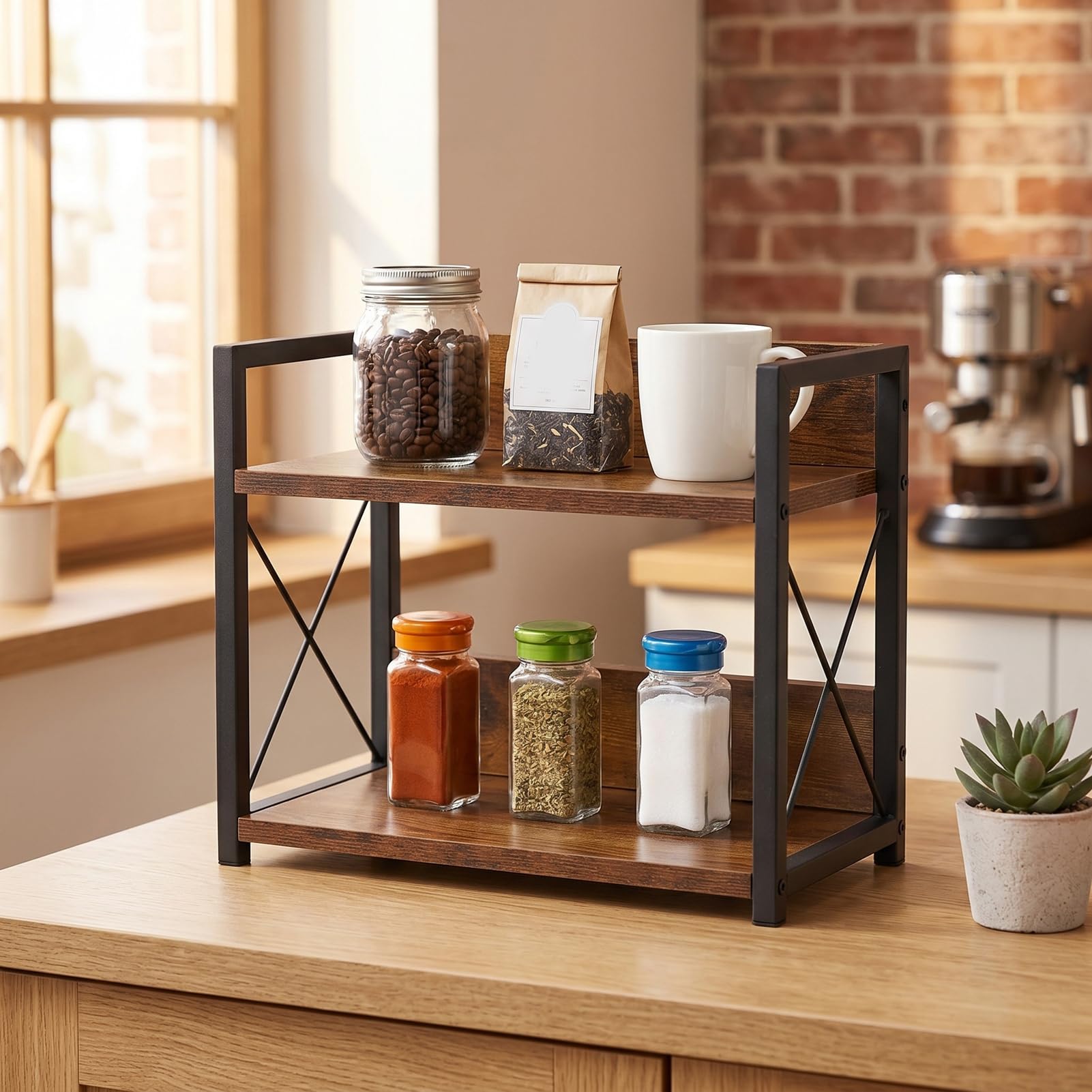 Organizador de Estantes de Encimera de 2 Niveles Cocina