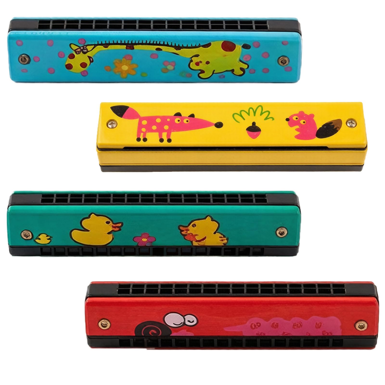 4 Pcs Harmonica Mouth Organ, Musical Instruments for Kids, Early Music Education Tools, Portable Travel Entertainment, Random Colours and Pattern-image-19