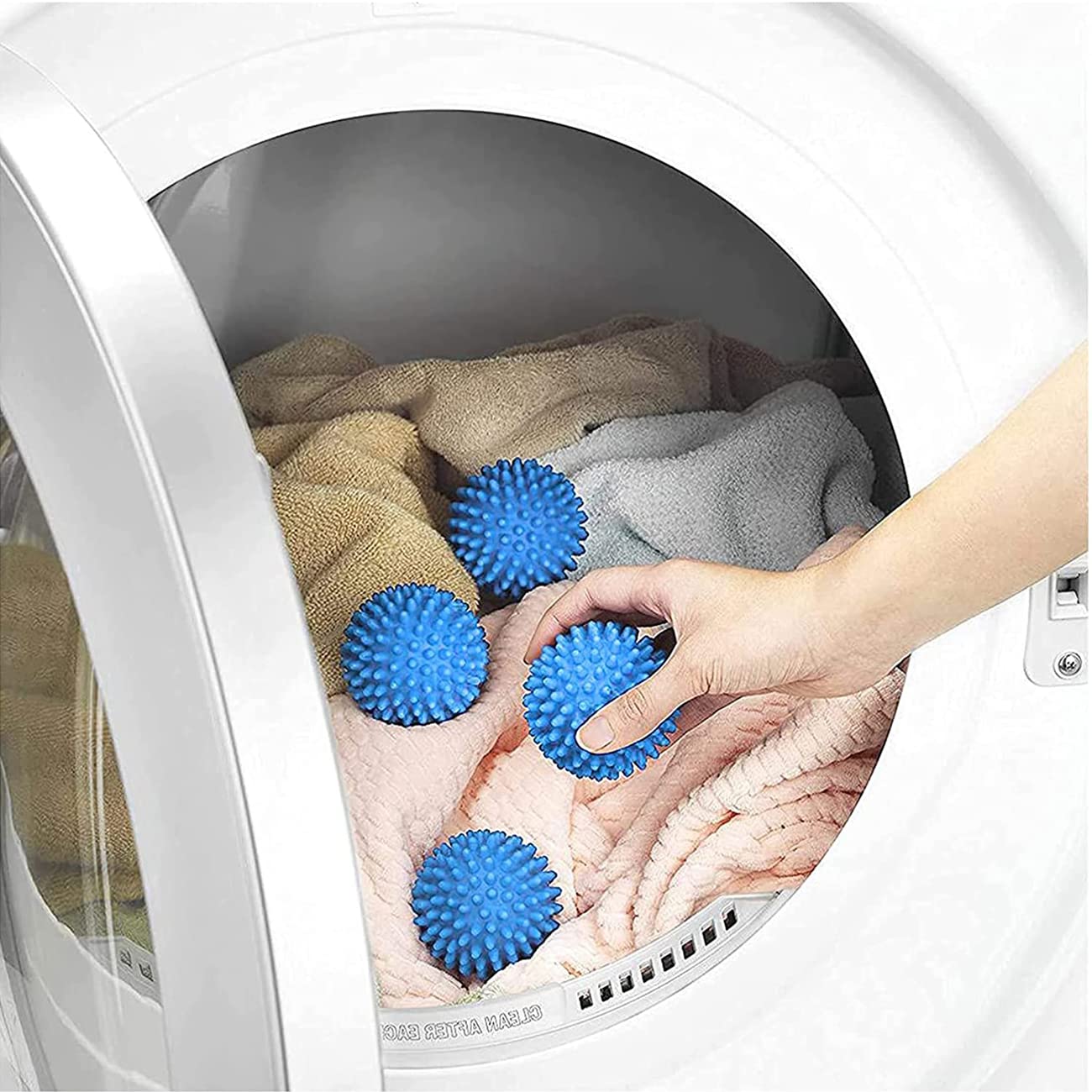 8 Palline Per Asciugatrice E Lavatrice - Diametro 6,5 Cm - Antipiega, Antistatiche, Riutilizzabili - 8 Colori