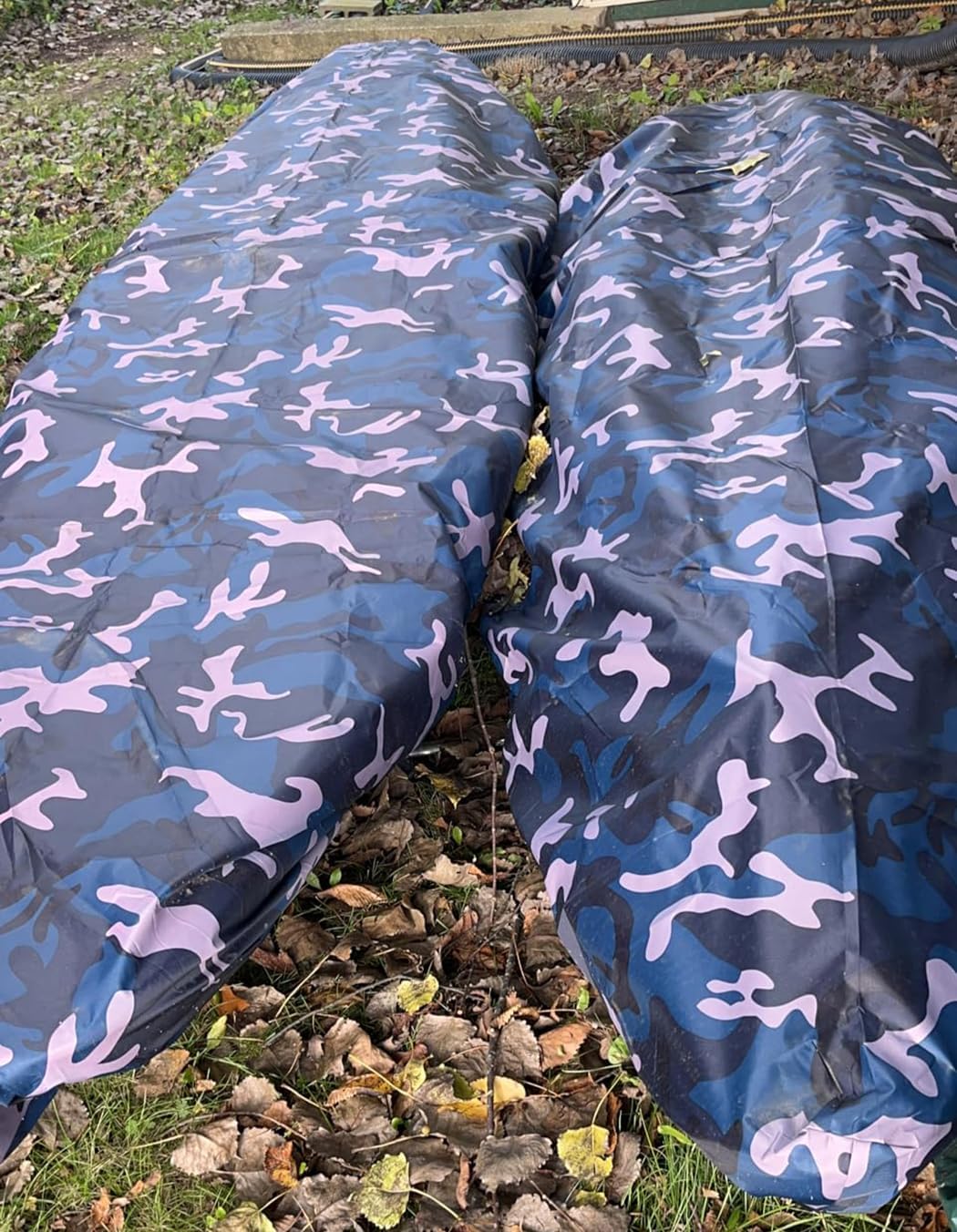 J&C Kayak Covers for Outdoor Storage Waterproof Canoe Cover Dust Proof Fits for 10ft 12ft 13ft 14ft 15 16 17 18 19 ft 200D Polyester Anti Sunlight (13.4-14.8ft /4.1-4.5m, Ocean Camouflage)
