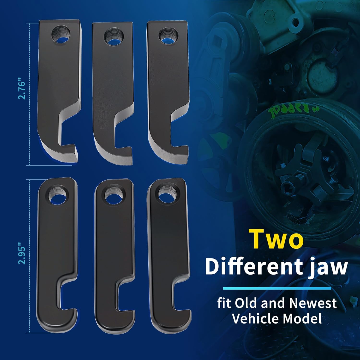 Harmonic Balancer Puller Installer Kit Set, Adjustable 3-Jaw Puller for Removing Harmonic Damper Pulley Compatible with Chevy GM Chrysler Ford ect