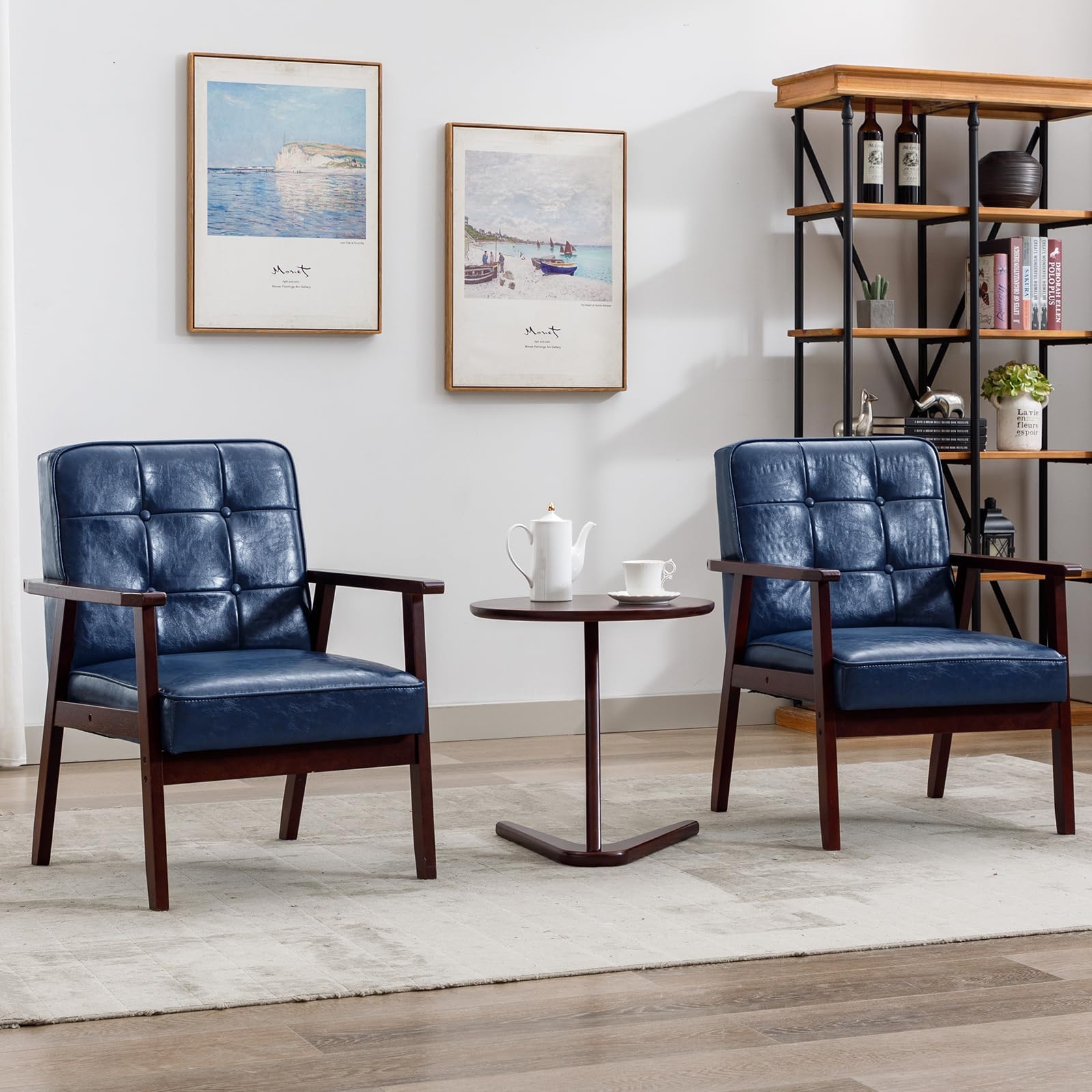 CIATRE Set of 2 Fabric Reception Guest Chairs with Round