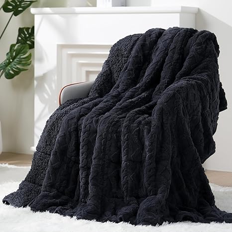 Super Fuzzy Soft Sherpa Fleece Weighted Blanket, 15 lbs Dual Sided Fluffy Heavy Weighted Blankets for Adults - No Bunching with Double Layers of Soft Inner Lining (60"x 80", 15 Pounds)