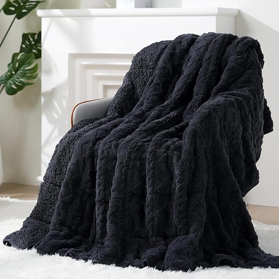 Super Fuzzy Soft Sherpa Fleece Weighted Blanket, 15 lbs Dual Sided Fluffy Heavy Weighted Blankets for Adults - No Bunching with Double Layers of Soft Inner Lining (60"x 80", 15 Pounds)