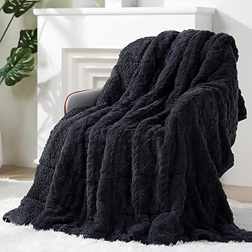 Super Fuzzy Soft Sherpa Fleece Weighted Blanket, 15 lbs Dual Sided Fluffy Heavy Weighted Blankets for Adults - No Bunching with Double Layers of Soft Inner Lining (60"x 80", 15 Pounds)