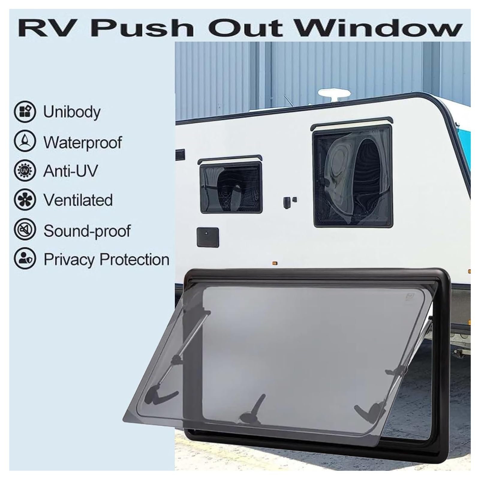 Ventanas For Caravanas, Ventanas Laterales For Caravanas, Ventana De Empuje Con Mosquitera, Ventana De Visualización For Caravanas, Autocaravanas(1300x600mm)