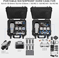Vista 2 de Lekufee Funda rígida impermeable compatible con DJI Air 3S/3 Drone/Fly More Combo/RC 2/N3/N2 mando a distancia y accesorios (solo funda)