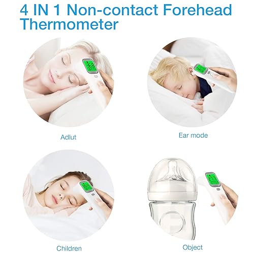 Miniatura 2 de Wellue Termómetro sin contacto termómetro infrarrojo para la frente para la fiebre termómetro de oído para bebés niños y adultos con aplicación