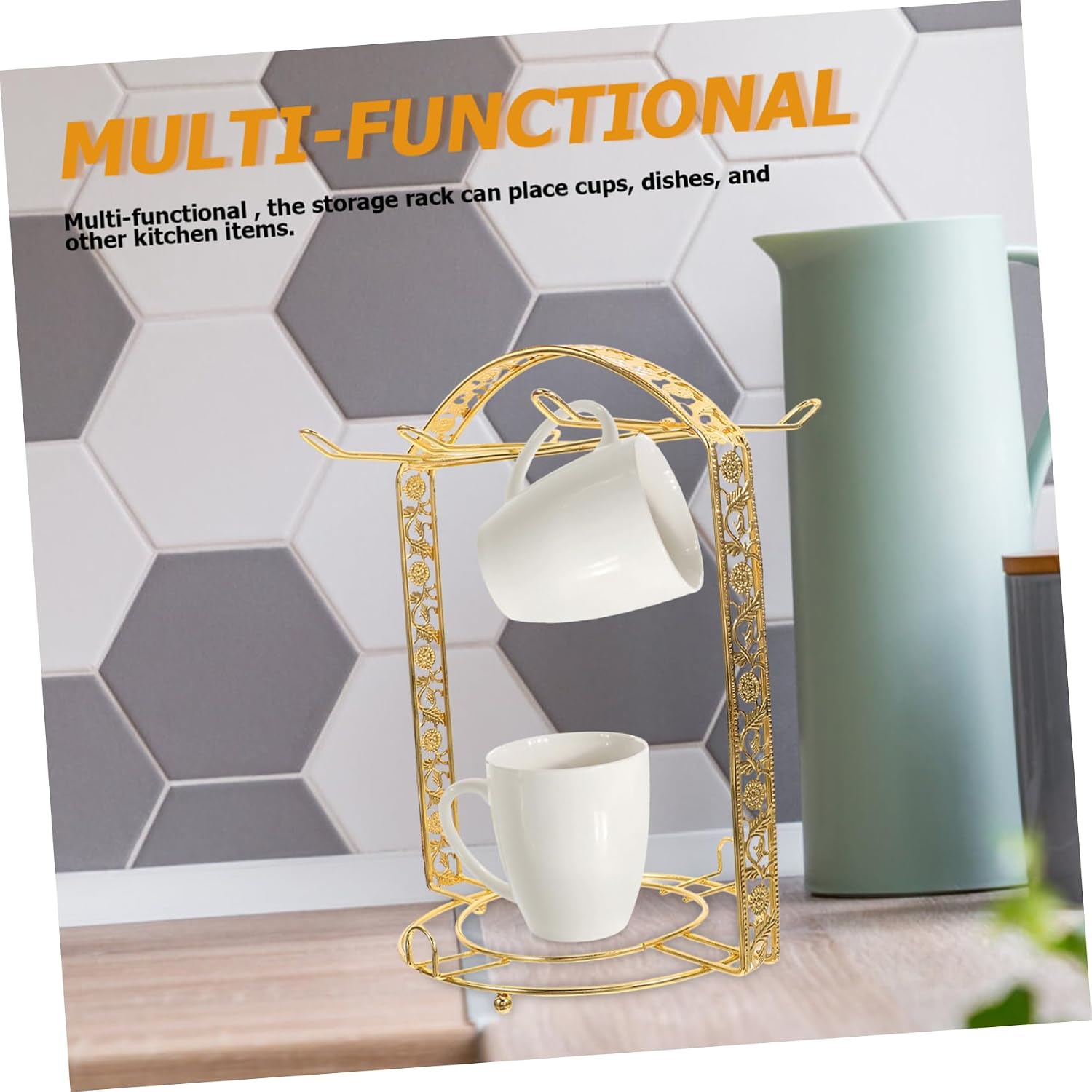 Multi-Functional Cup Holder Iron Stand for Cups Mug Organizer Stand Home Storage Rack