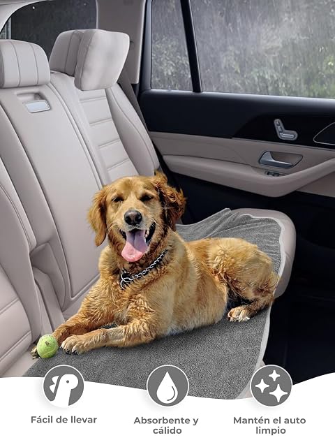 Foto 3 de 7 de Bibykivn Albornoz para Perros con Velcro, Albornoz para Perro de Microfibra Absorbente Dinosaurio