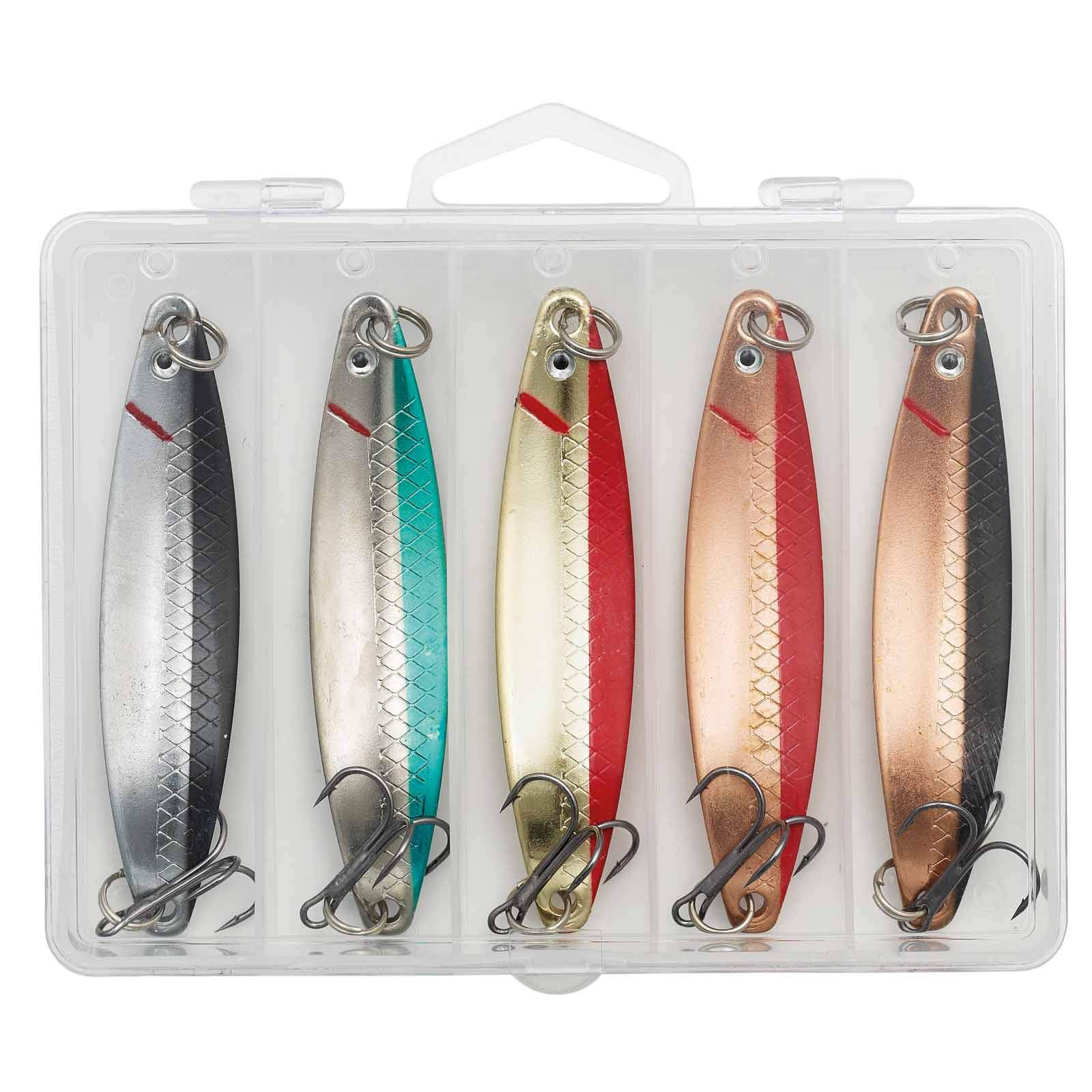 Jebo Sea Trout Blinker Fishing Set - 5 Sea Trout Baits 18g with Box