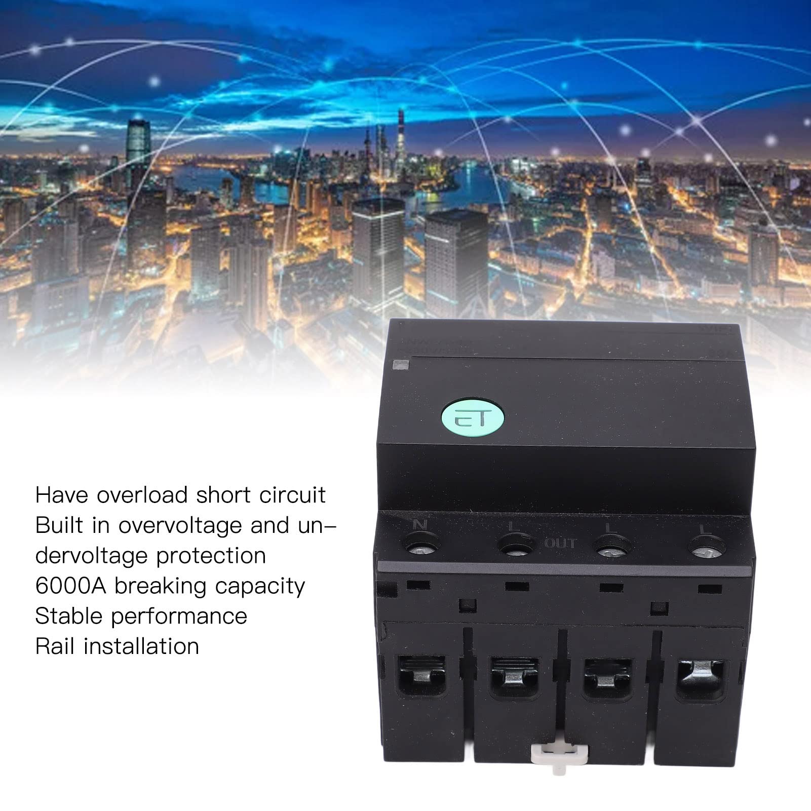 Interruptor automático WiFi Control telefónico Protección múltiple 6000A Capacidad de interrupción Interruptor inteligente WiFi 230V